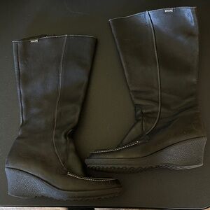 Snipe Women's Black Wedge Heeled Boots size EU40 (size 9). Wide calve.